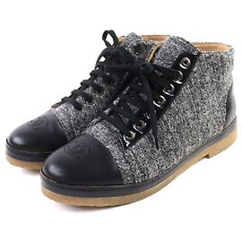 Chanel Tweed Sneaker Braun Schwarz