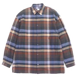 Autre Marque E.Tautz LINEMAN SHIRT Camicia di cotone Marrone Blu navy