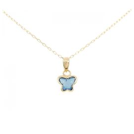 Autre Marque Collar de topacio azul Au750 Dorado