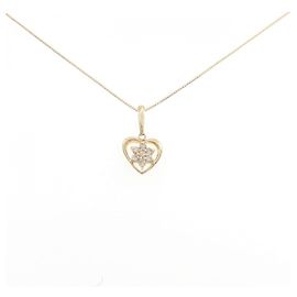 Autre Marque Colar de Au750 e Diamantes Dourado