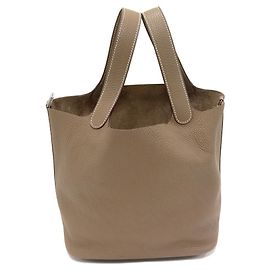 Hermès Bolsa Hermes Picotin Lock Taurillon Clemence Marrom