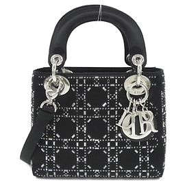 Mini sac à main Lady Christian Dior Noir Blanc