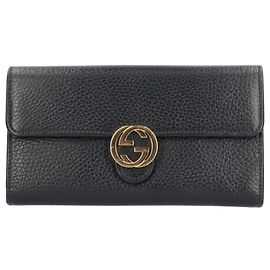 Gucci Interlocking G Long Wallet Black