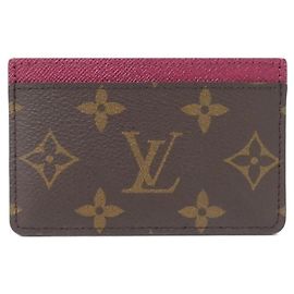 Louis Vuitton Monogram Visitenkartenetui Braun Fuschia