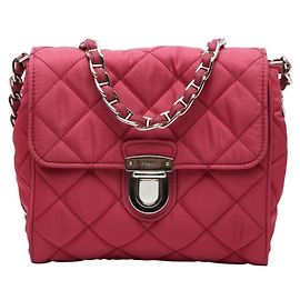 Bolso bandolera de cadena acolchado Prada Tessuto Impunto Rosa