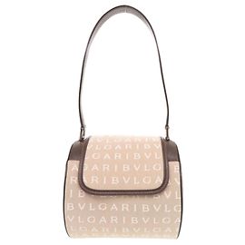 Bulgari Bolsa Bvlgari B.zero1 Logomania Marrom Bege