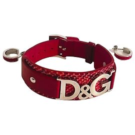 Parure Dolce & Gabbana Bracciale e Orecchini Pelle Rossa Rosso