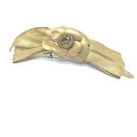 Acessório de cabelo Camellia com laço CHANEL Dourado