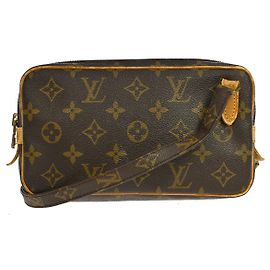 Borsa Louis Vuitton Pochette Marly Bandouliere in Canvas Monogram medium Marrone