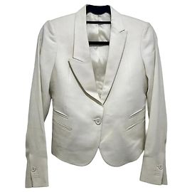 Neil Barrett White Linen Tailored Blazer White