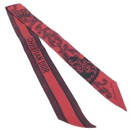 Sciarpa in seta nera e rossa Christian Dior Nero Rosso