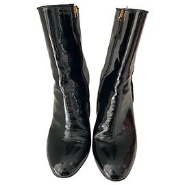 Botines de cuero charol negro Paris Texas Negro