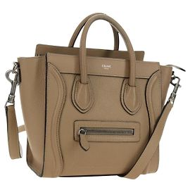 Céline Celine Luggage Bag Grainy Leather Nano Beige