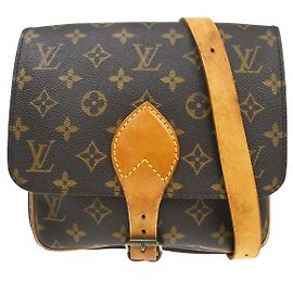 Bolsa Louis Vuitton Cartouchiere Monogram Canvas MM Marrom