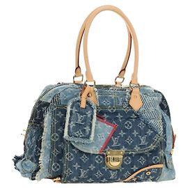 LOUIS VUITTON Monogram Patchwork Denim Bowery Bag Blue M95376 LV Auth am11889SM Blu