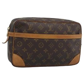 LOUIS VUITTON Monogram Compiegne 28 Clutch M51845 LV Auth 187760 Monograma