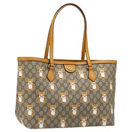 Sac cabas GUCCI GG Supreme en PVC Beige Or 631685 Auth ka4761M Beige Doré