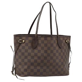 LOUIS VUITTON Damier Ebene Neverfull PM Tote Bag N51109 LV Auth 186031 Damier ebène