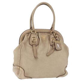 Borsa PRADA in pelle beige oro Auth 187499 Beige D'oro