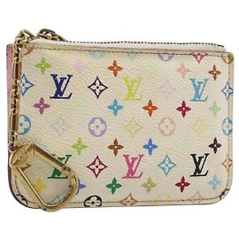 LOUIS VUITTON Monogram Multicolor Pochette Cles NM Bolsa M93734 LV Auth 185773 Branco