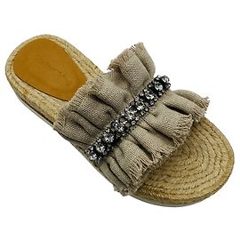 See by Chloé Sandálias espadrilles Mollie em lin e strass bege See by Chloe Bege