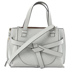 LOEWE Gate Mini Top Handle Leather 2Way Handbag in Gray Grey