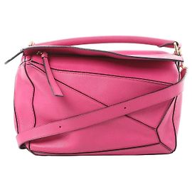 Bolsa de mão 2Way de couro LOEWE Puzzle Medium Rosa Bege