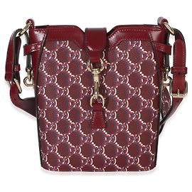 Mini borsa bucket Shadow in pelle di vitello granulata con monogramma GG multicolore rosso Gucci Rosso