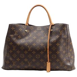Bolsa Louis Vuitton Montaigne GM em Canvas Monogram marrom Bordeaux