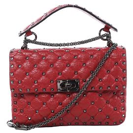 Valentino Garavani Borsa a tracolla 2Way Rockstud Spike Chain Valentino in rosso Rosso