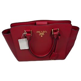 Borsa Prada in pelle Saffiano e Soft Calf Red Fuoco 1BA113 Rosso