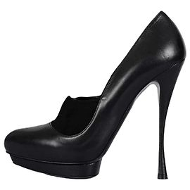Alexander McQueen Black Leather Pointed-Toe Heels sz.39 Pre-owned Other