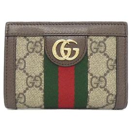 Cartera Bi-fold Ophidia Gucci Castaño Beige