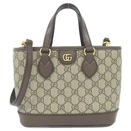 Borsa Gucci Ophidia in beige e marrone Marrone Beige