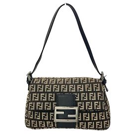 Borsa a tracolla a secchiello Fendi Zucchino Mini Mamma Marrone
