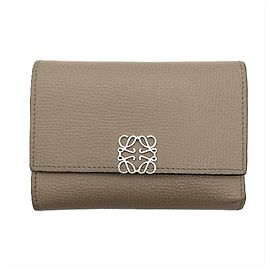 Loewe Anagram Vertical Tri-fold Wallet Beige