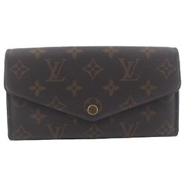 Carteira Sarah em Canvas Louis Vuitton Marrom