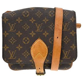 Borsa Louis Vuitton Cartouchiere Monogram Canvas MM Marrone