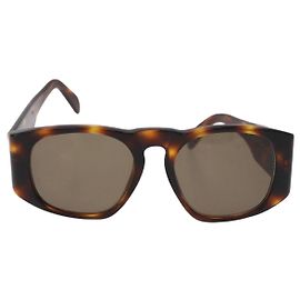 Chanel Logo CC Sunglasses Plastic Brown