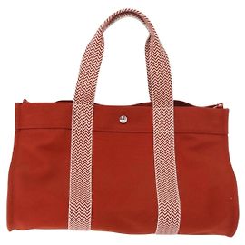 Tote Cannes em lona Hermès MM Laranja