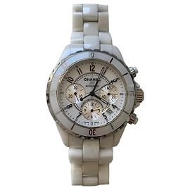 Chanel J12 Chronographenuhr Weiß Weiß