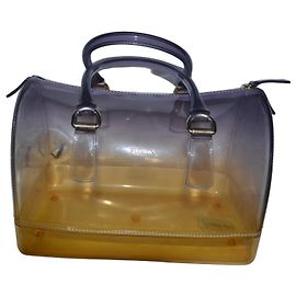 Furla Candy Borsa in PVC trasparente sfumato viola e arancio Multicolore