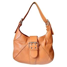 Furla Bolsa Hobo em Couro Tan Marrom