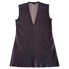 Top tank Stouls de cuero perforado marrón chocolate, T. S Marrón oscuro