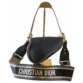 Christian Dior Sac Saddle Denim Bleu Marron Bleu