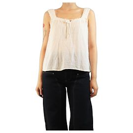 Paige Jeans White sleeveless textured top - size S White