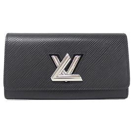 Cartera larga plegable en cuero Epi Louis Vuitton Negro