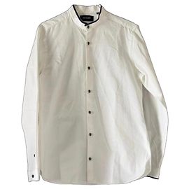 The Kooples Camicia bianca con colletto mao e bottoni a teschio Bianco