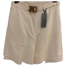 Shorts Dior Bege de Algodão com Fivela CD Bege