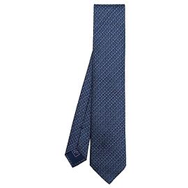 Autre Marque Brioni Silk Regimental Tie Blue